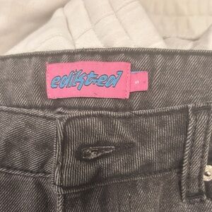 Edikted black jeans straight leg baggy